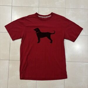 Marthas Vineyard Black Dog T Shirt Men's Small Red Preppy Graphic Lab 2023